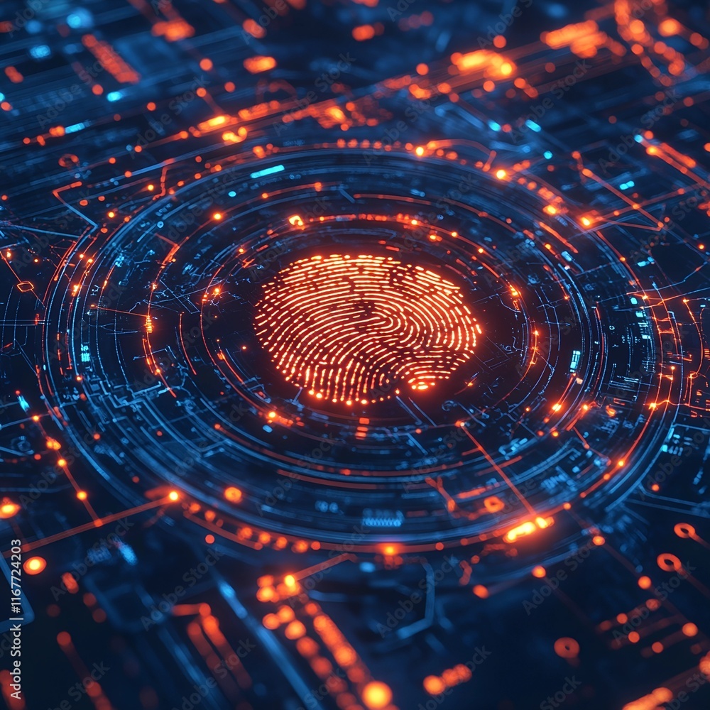 Aufkleber biometric authentication concept visualization image