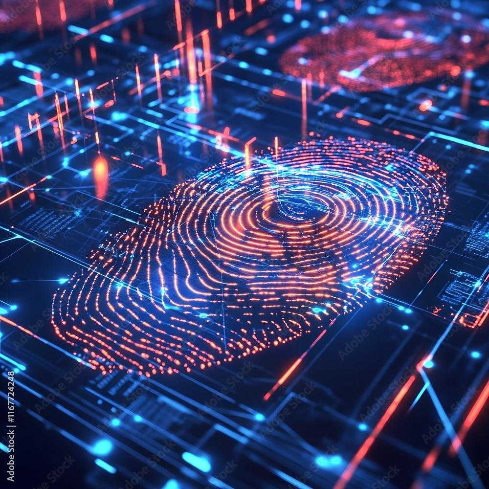 Aufkleber biometric authentication concept visualization image