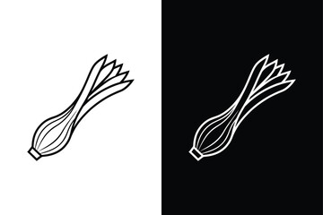 Leek icon vector on White Background ,Vector Art Illustration on white background.