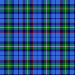 Blue, Red, Green, White Tartan Weave Pattern - Tile