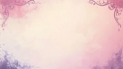 Pastel Pink Background With Decorative Floral Corners