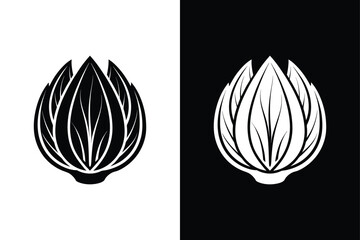 Endive icon vector on White Background ,Vector Art Illustration on white background.