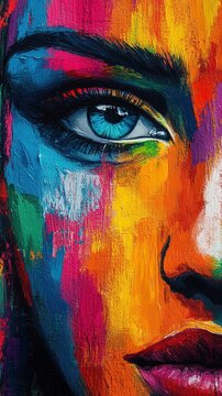 Colorful abstract portrait of a woman.