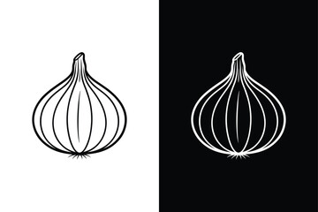 Garlic vegetable icon vector on White Background ,Vector Art Illustration on white background.