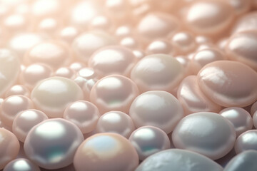 Luxurious glowing pearls with radiant polished design, embodying timeless elegance and contemporary aesthetics