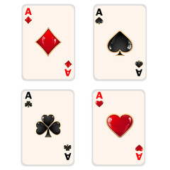 four cards ace vector image