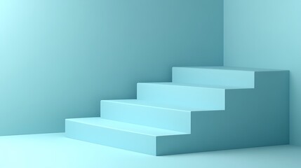 Light Blue Steps Corner Minimalist Display