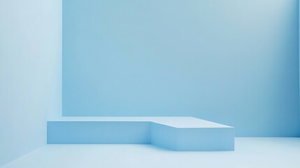 Abstract Blue Corner Platform Minimalist Design