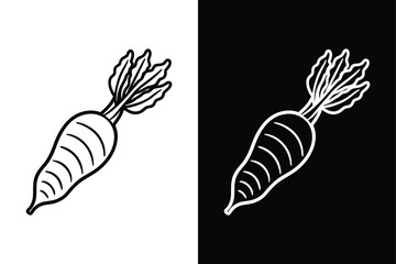 Horseradish icon vector on White Background ,Vector Art Illustration on white background.