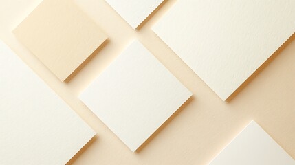 Abstract Beige and White Paper Squares Design