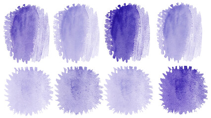 Soft purple watercolor swatches, artistic brush strokes, abstract design elements, versatile background use.