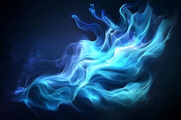 Smooth flowing light particles creating a wave effect in vibrant blue tones