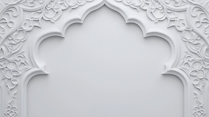 Elegant White Archway with Intricate Floral Design