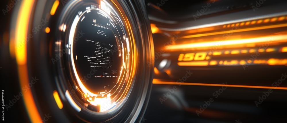 Poster dynamic digital interface showcase futuristic environment visual technology high-tech visualization 