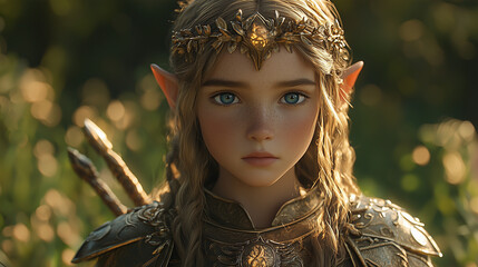An elf in an enchanted forest