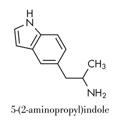5-IT designer drug molecule. Skeletal formula.