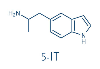 5-IT designer drug molecule. Skeletal formula.