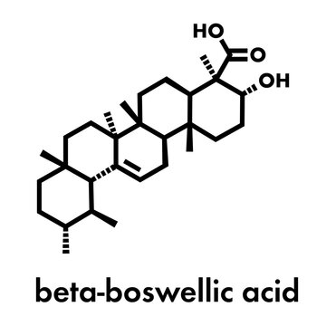 Boswellic acid plant extract molecule. Skeletal formula.