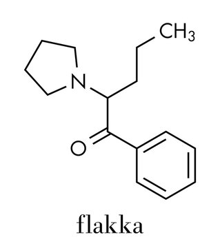 Flakka designer drug molecule. Skeletal formula.