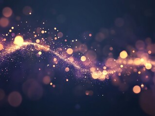 dynamic flowing wave of particles creating a light trail pattern in a soft gradient 
