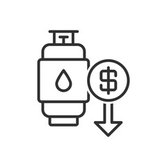 Gas Cylinder Price Down Icon
