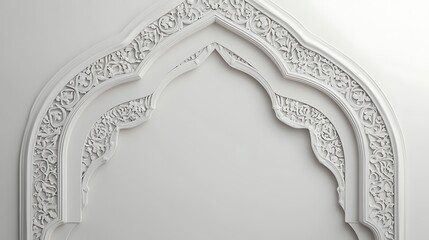 Elegant White Architectural Archway With Floral Design