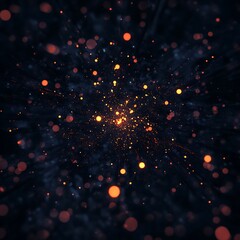 Abstract grid with dotted lines and glowing edges forming a modern digital space