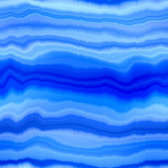 Modern summer striped blur wash seamless pattern background for trendy beach wear and coastal living designs. Repeatable alcohol ink bleed effect in blue white indigo colors