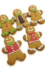 Fototapeta premium Five Gingerbread Men Christmas Cookies