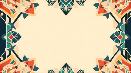 Obraz premium Abstract Geometric Design Frame Beige Background