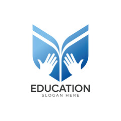 Best student with book logo vector. Education logo template design concept, student progress and success in learning.