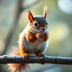 Fototapeta premium Squirrel, Tier, Funny, Animal, illustration, cartoon, animal, fox, vector, squirrel, cat, mammal, cute, drawing, nature, design, animals, wildlife, fur, wild, tail, orange, funny, fun, pet, dog, red, 