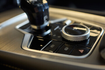 Macro shot of a car gear lever an essential auto part