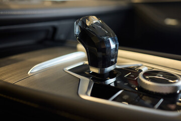 Macro shot of a car gear lever an essential auto part