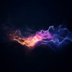Fototapeta premium abstract light streams creating wave patterns and geometric shapes on a black background 