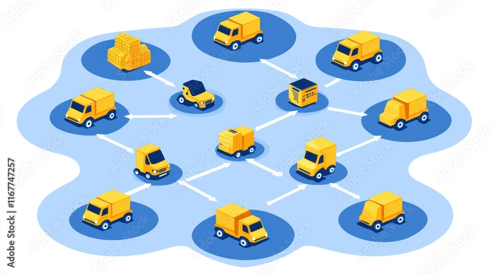 Poster efficient logistics network: optimizing delivery routes and supply chain management