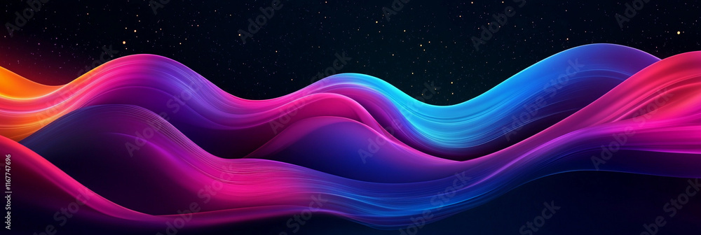 Fototapete colorful abstract waves creating dynamic visual movement