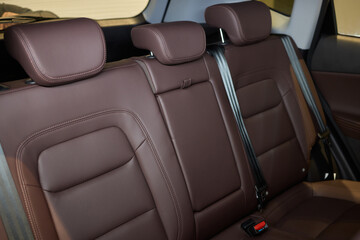 Car back seat with headrest and arm rest, a comfortable automotive fixture