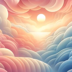 Obraz premium Sunset Cloud Waves Sky Scene