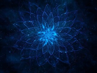 stylized abstract digital grid with glowing blue lines and intricate wave patterns 