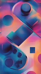 Abstract close-up of a game controller with vibrant colors.