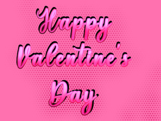 Valentine background, love greeting text halftone dots vector 