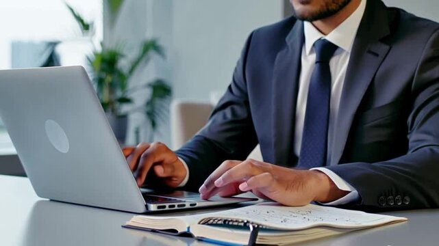 businessman working on computer