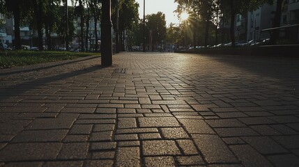 Sunset Stroll: A Golden Hour Cityscape