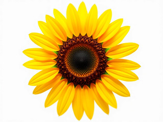 Fototapeta premium A close-up photograph of a vibrant sunflower, featuring its yellow hue and dark brown center The image showcases realistic details and minimalistic composition - Generative AI