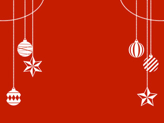 フラットクリスマスボール＆スターオーナメントフレームF：白