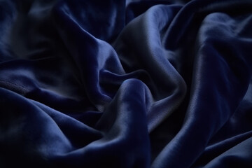 Obraz premium Soft folds of rich midnight blue velvet fabric in a luxurious composition