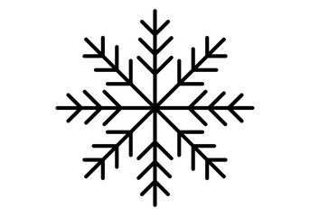 Icono negro de copo de nieve en fondo blanco