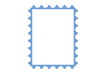 Sello en blanco con marco de color azul