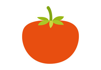 Tomate rojo con hojas de la huerta